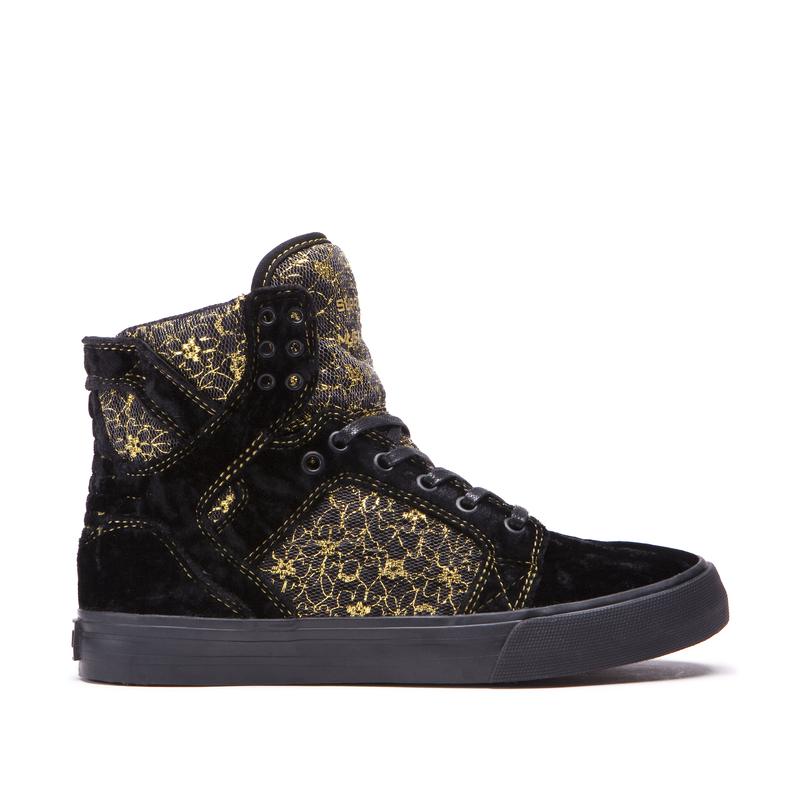 Zapatillas Altas Supra Argentina Mujer - SKYTOP Negras / Amarillo (FDIHA-3815)